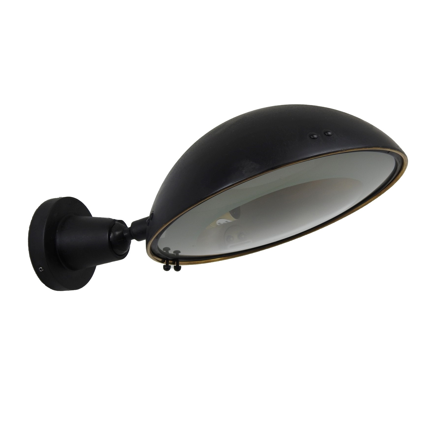 grote zwarte wandlamp met glas